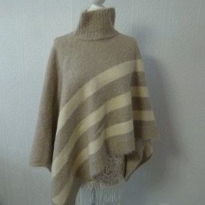 Elegant Tan and Cream Poncho